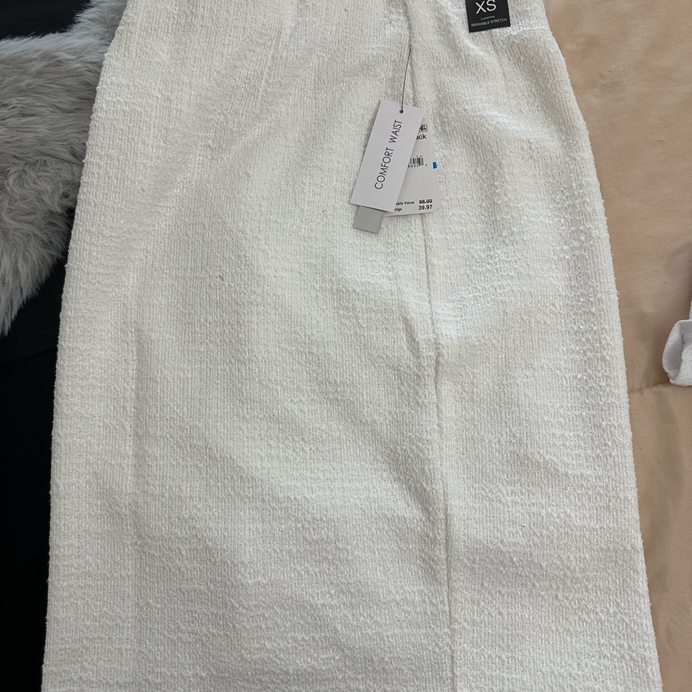 White Textured Skirt by Concept K